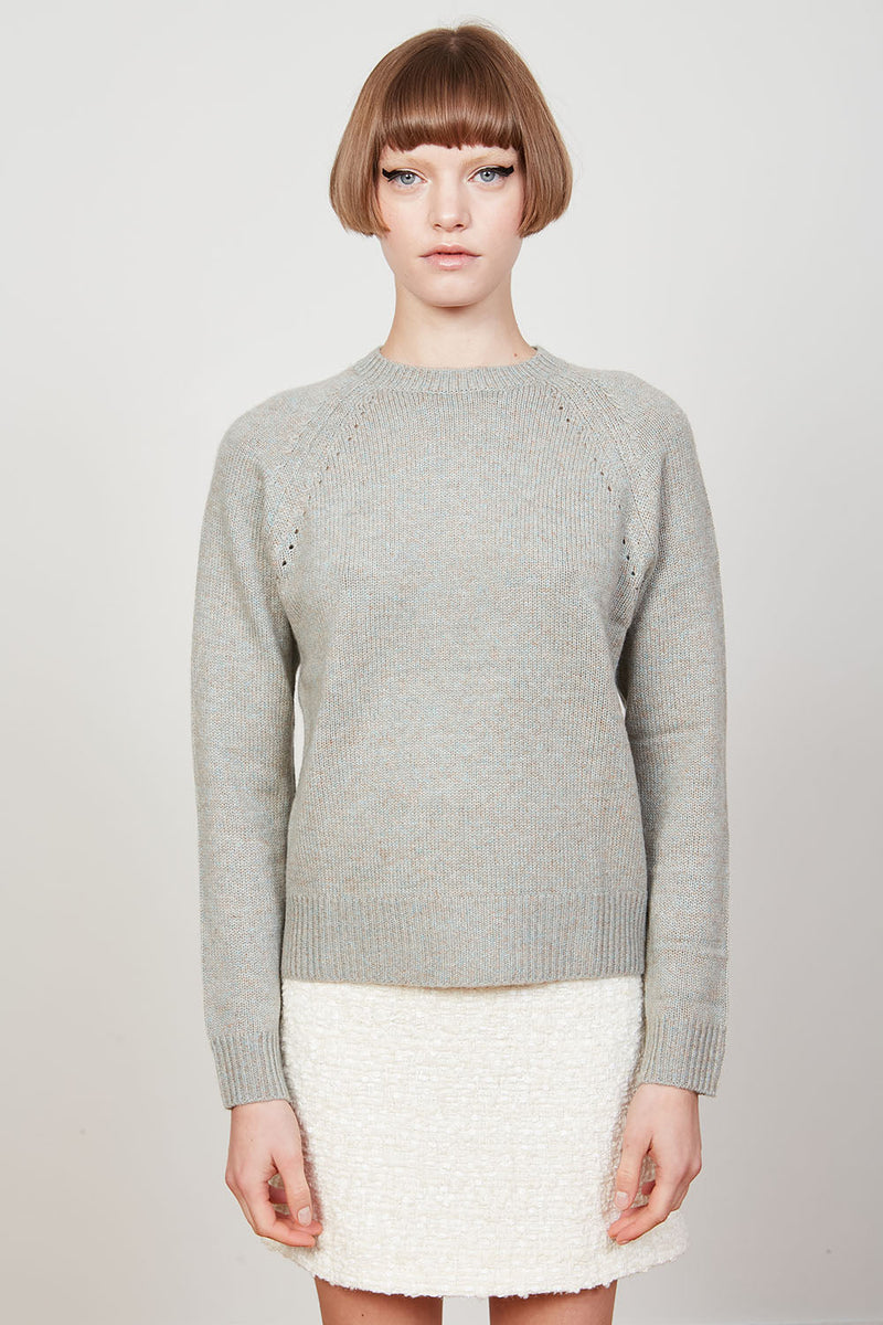 Timeless round-neck sweater face - Almond