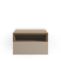 Quenor - Wall-Mounted Bedside Table with 1 Drawer - Wood - Beige