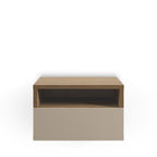 Quenor - Wall-Mounted Bedside Table with 1 Drawer - Wood - Beige