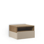 Quenor - Wall-Mounted Bedside Table with 1 Drawer - Wood - Beige