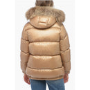 Quilted Down Jacket With Detachable Real Fur Trim