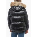 Quilted Down Jacket With Detachable Real Fur Trim