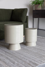 Sven L - Side Table - Iron - Ivory/White