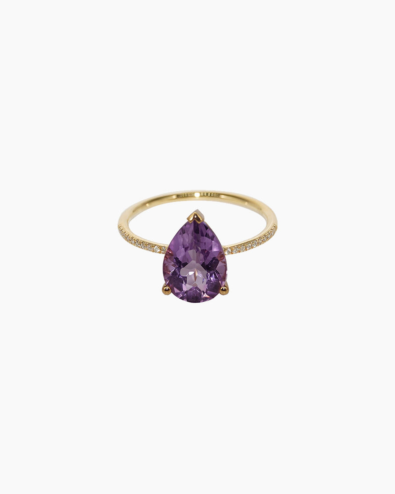 Bague Birthstone Poire Améthyste