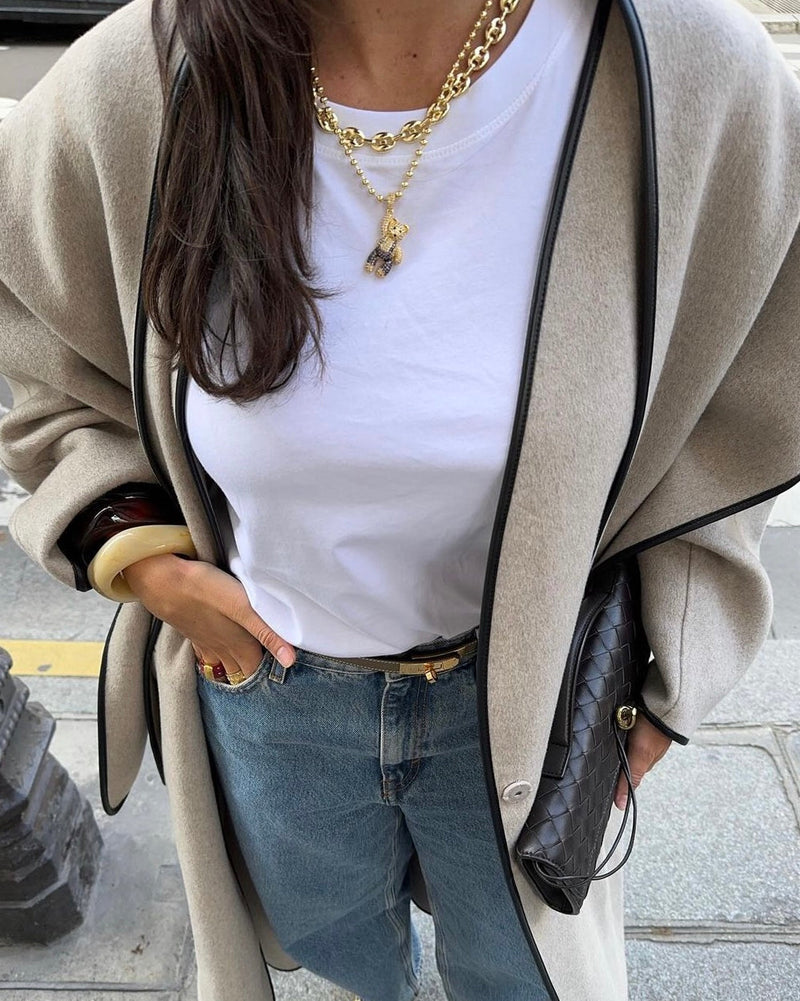 Collar de granos de café de oro