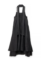 Robe Mi-Longue En Ramie Avec Écharpe Noir