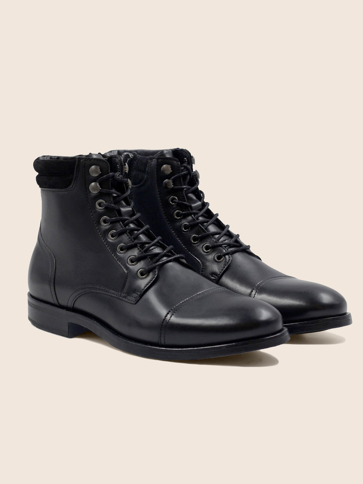 Rangers Boots À Col Cuir Noir - Homme