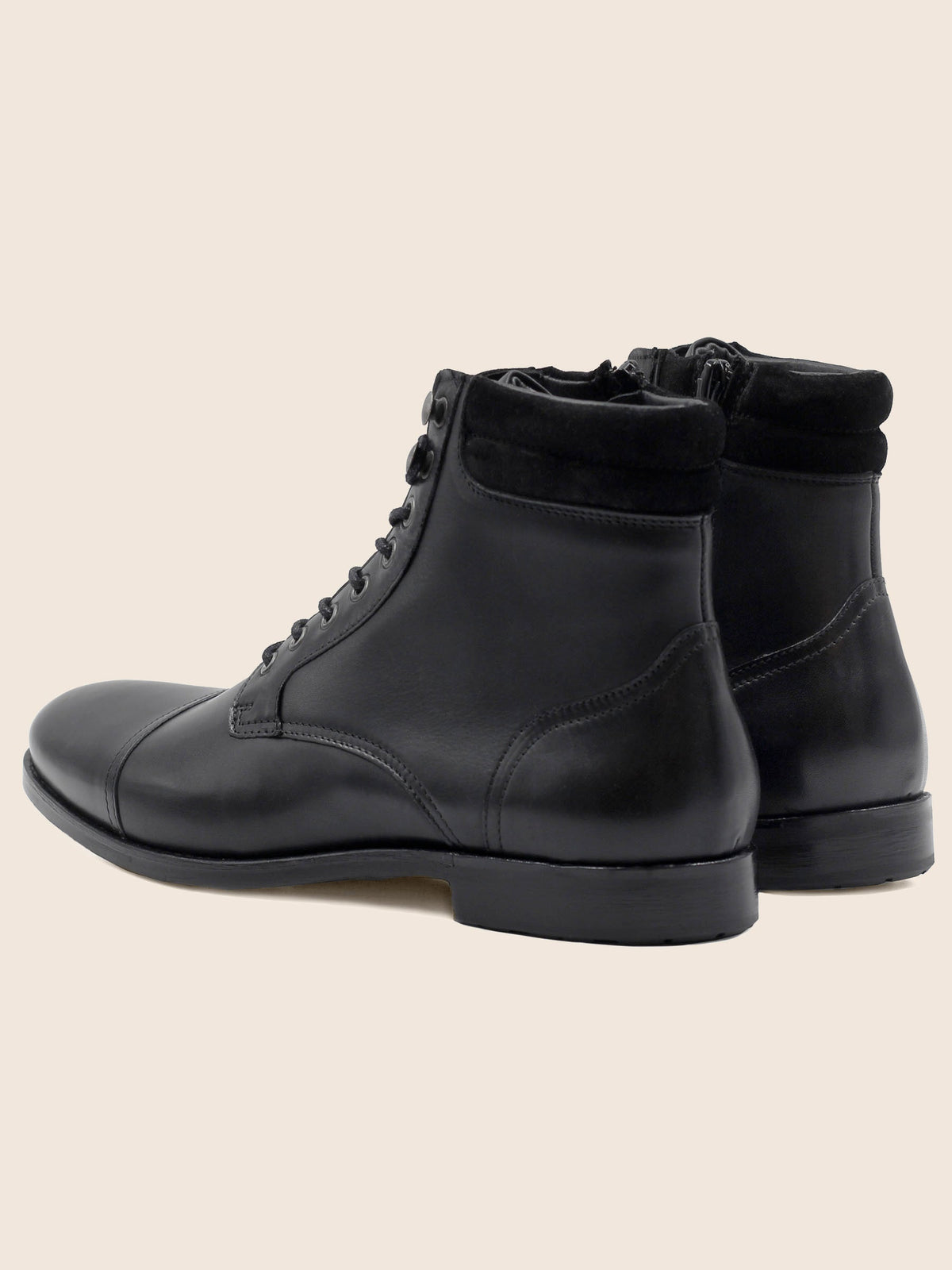 Rangers Boots À Col Cuir Noir - Homme