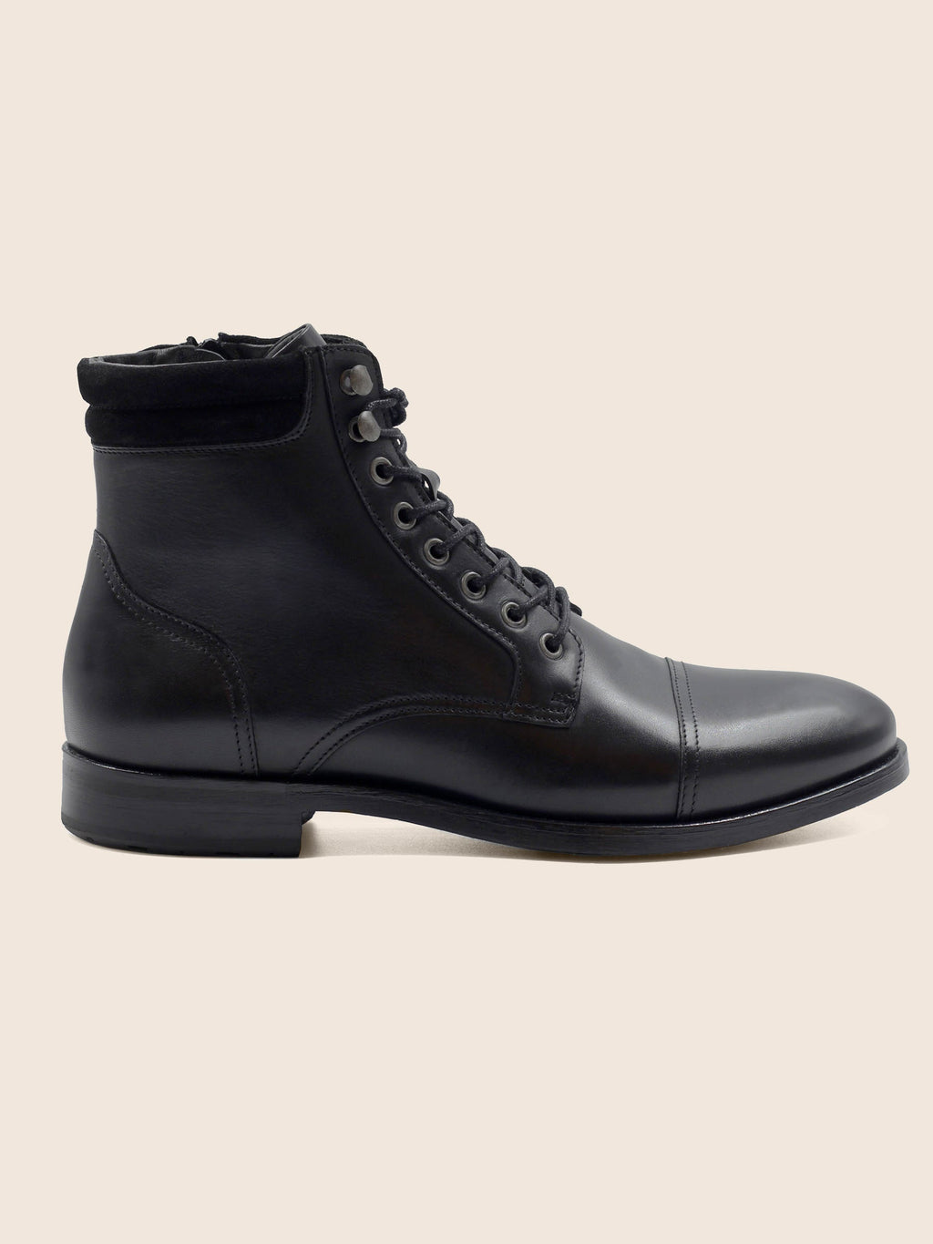 Rangers Boots À Col Cuir Noir - Homme