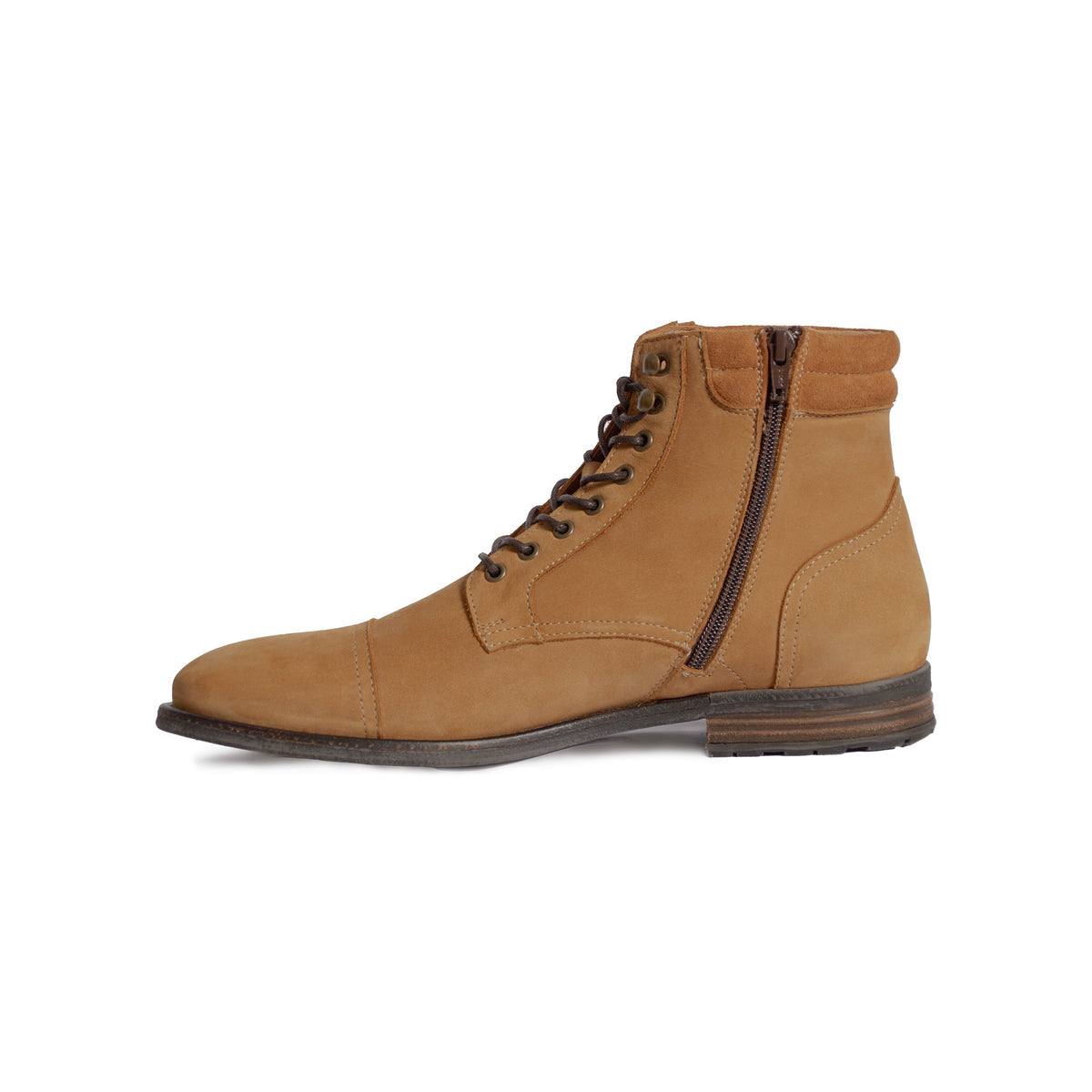 Ranger Boots À Col Cuir Nubuck Cognac - Homme