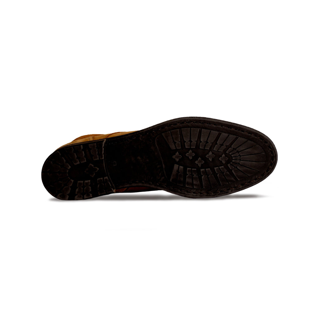 Ranger Boots À Col Cuir Nubuck Cognac - Homme