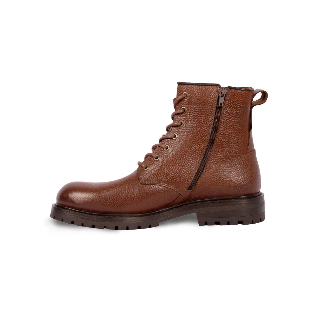 Ranger Boots Cuir Grainé Marron - Homme