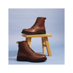 Ranger Boots Cuir Grainé Marron - Homme