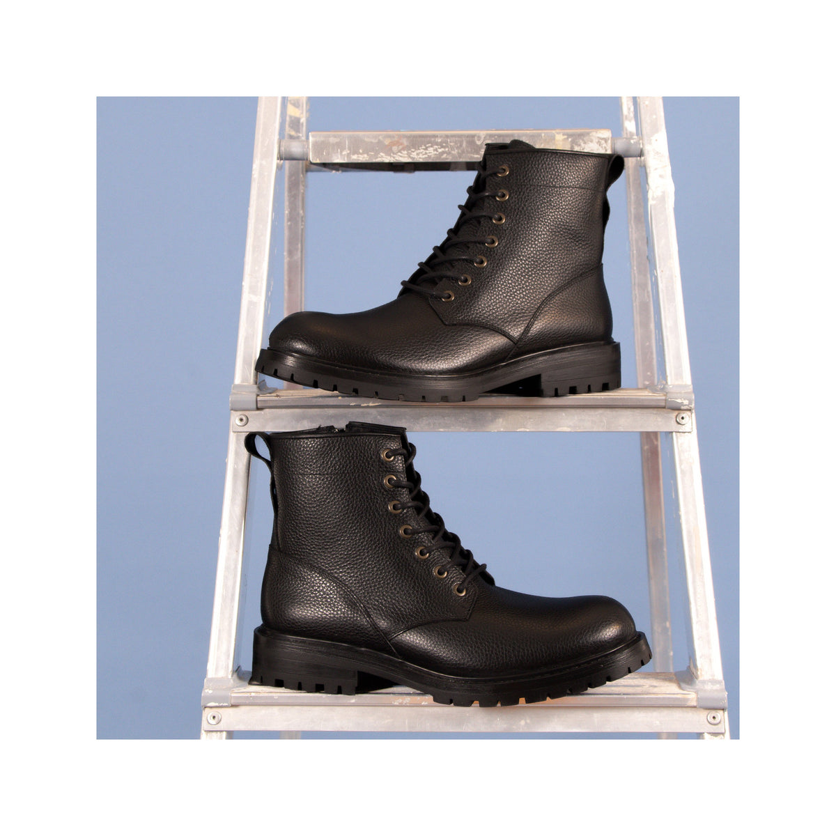 Ranger Boots Cuir Grainé Noir - Homme