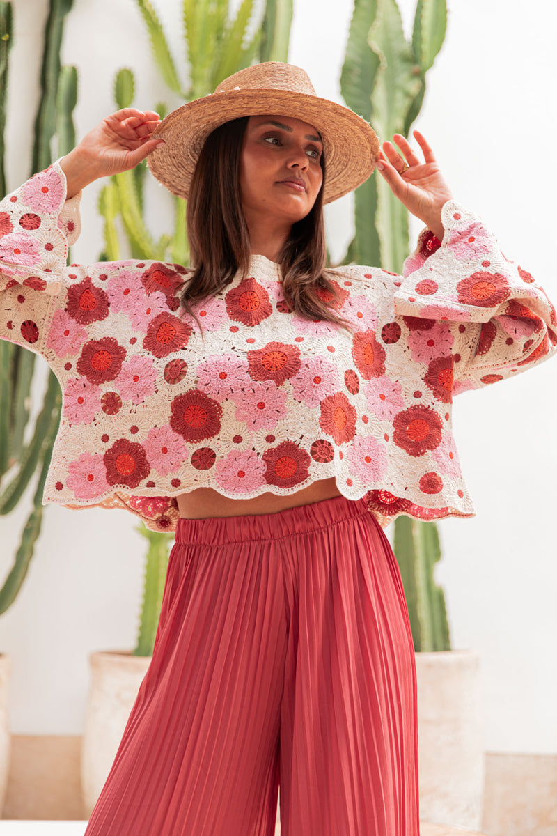 RAQUEL Rose - Maille Crochet