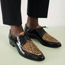 Céline Derbies Bout Pointu Vernis Noir & Léopard, Hedi Slimane Ss20