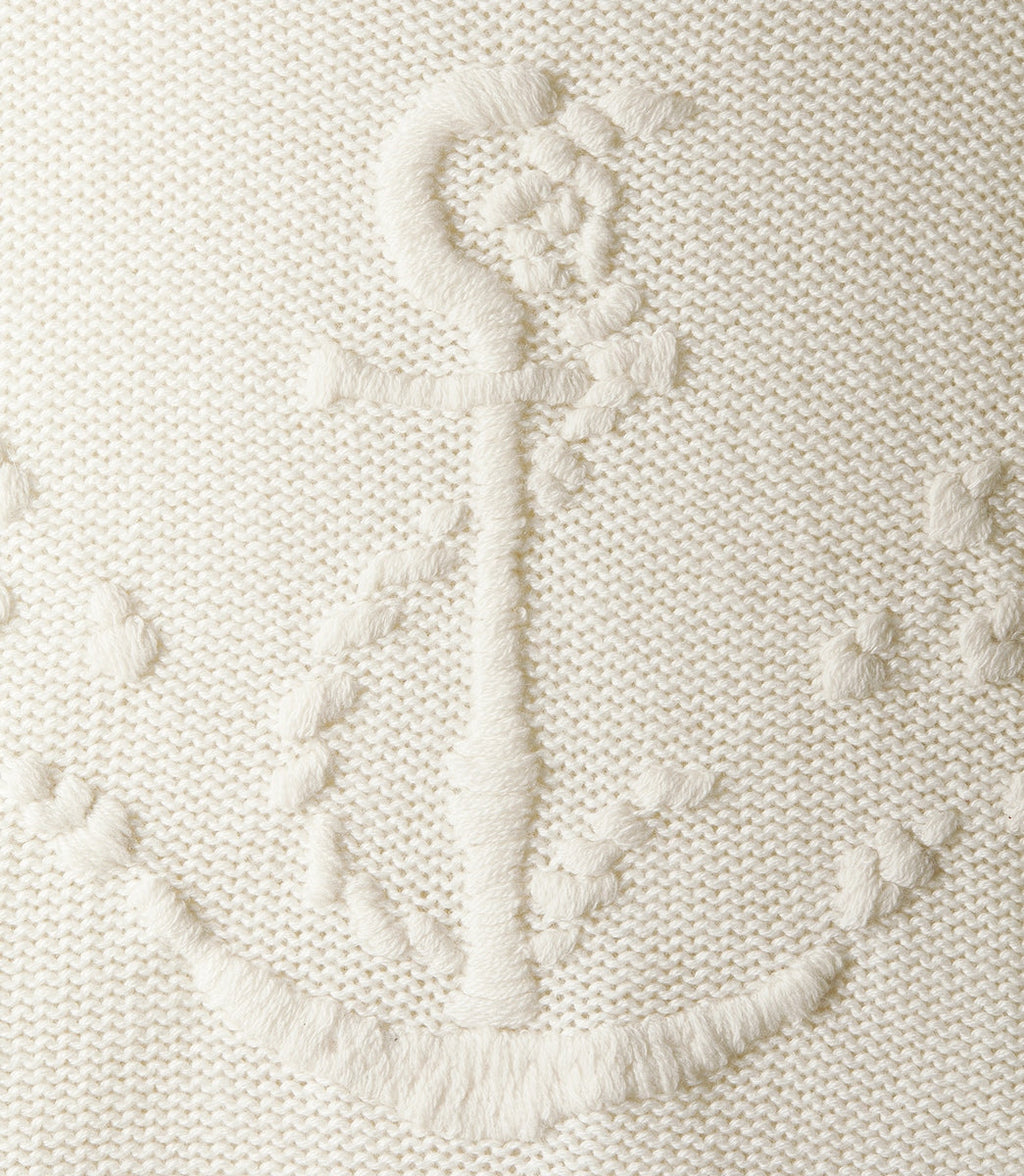 Hand-Embroidered Anchor Crew Neck Jumper - Natural - Women