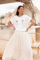 RAVEN Blanc - T-Shirt Brodé