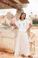 RAVEN Blanc - T-Shirt Brodé