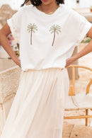 RAVEN Blanc - T-Shirt Brodé