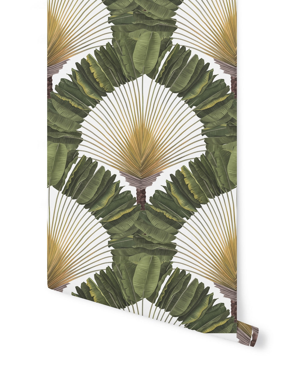 Ravinala Wallpaper - Lichen Green