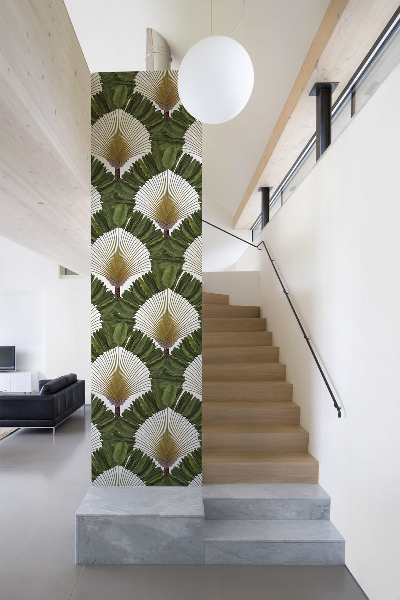 Ravinala Wallpaper - Lichen Green