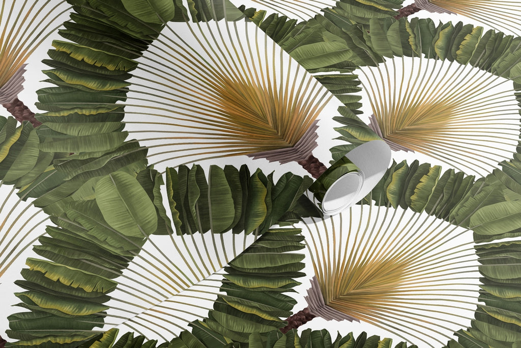Ravinala Wallpaper - Lichen Green