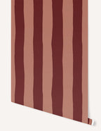Rouleau Papier Peint Rayures - Cassis Et Sable