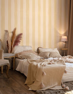 Striped Wallpaper - Wheat and Cream