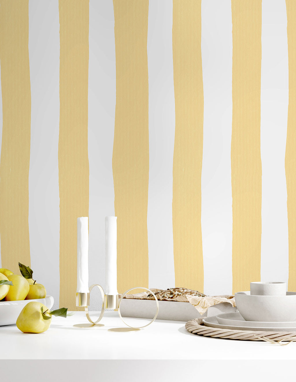 Striped Wallpaper - Lemon Yellow