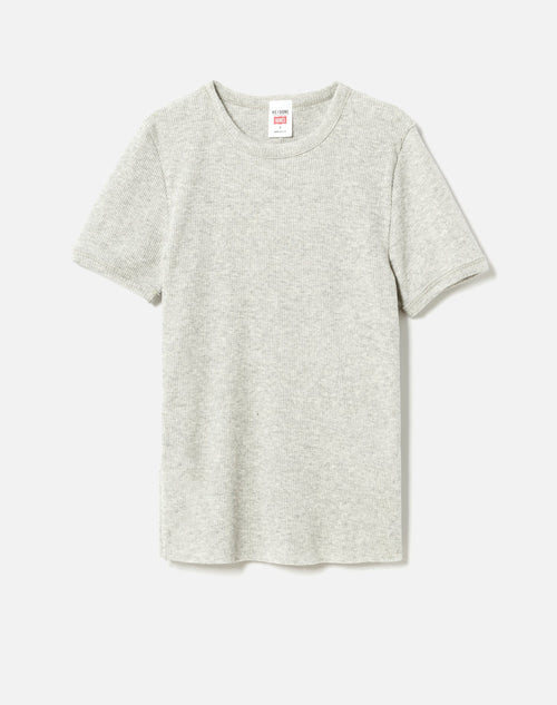 T-Shirt 90S Ribbed Cap Sleeve - Heather Grey