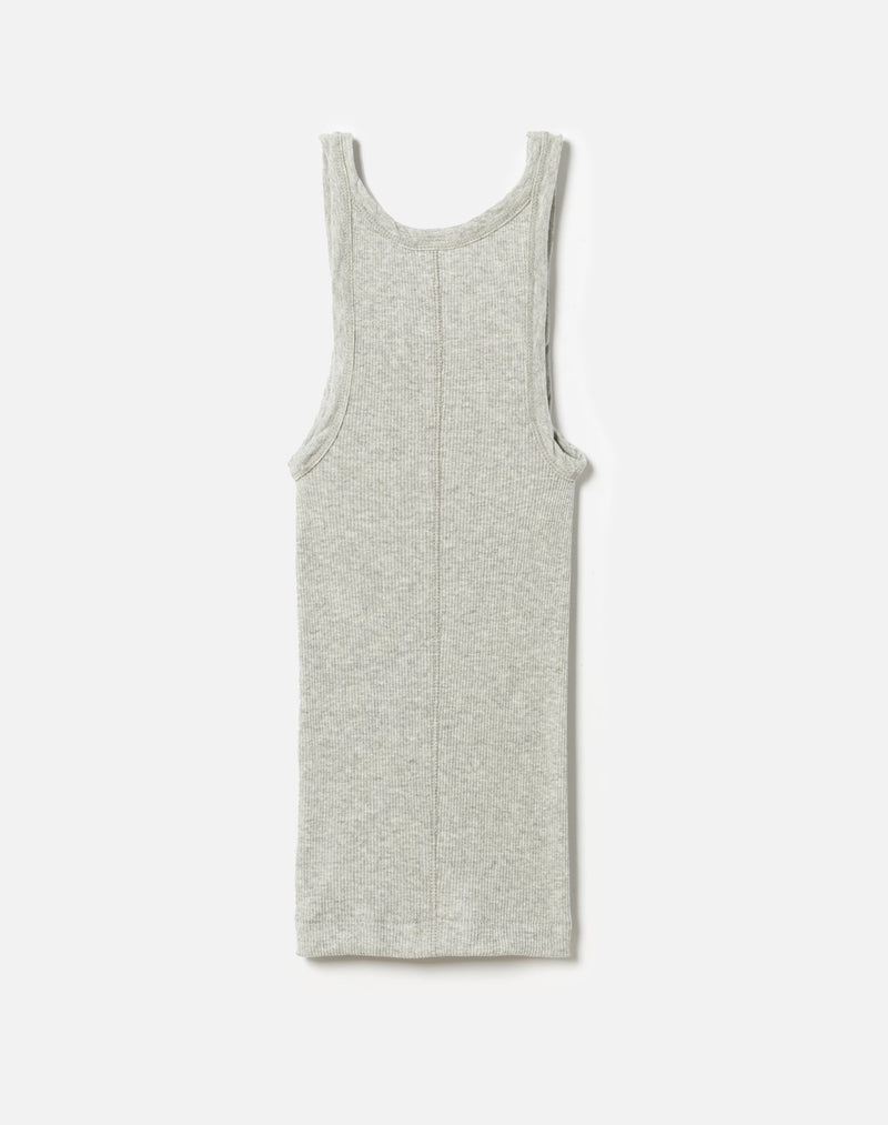 T-Shirt Ribbed Tank - Heather Grey