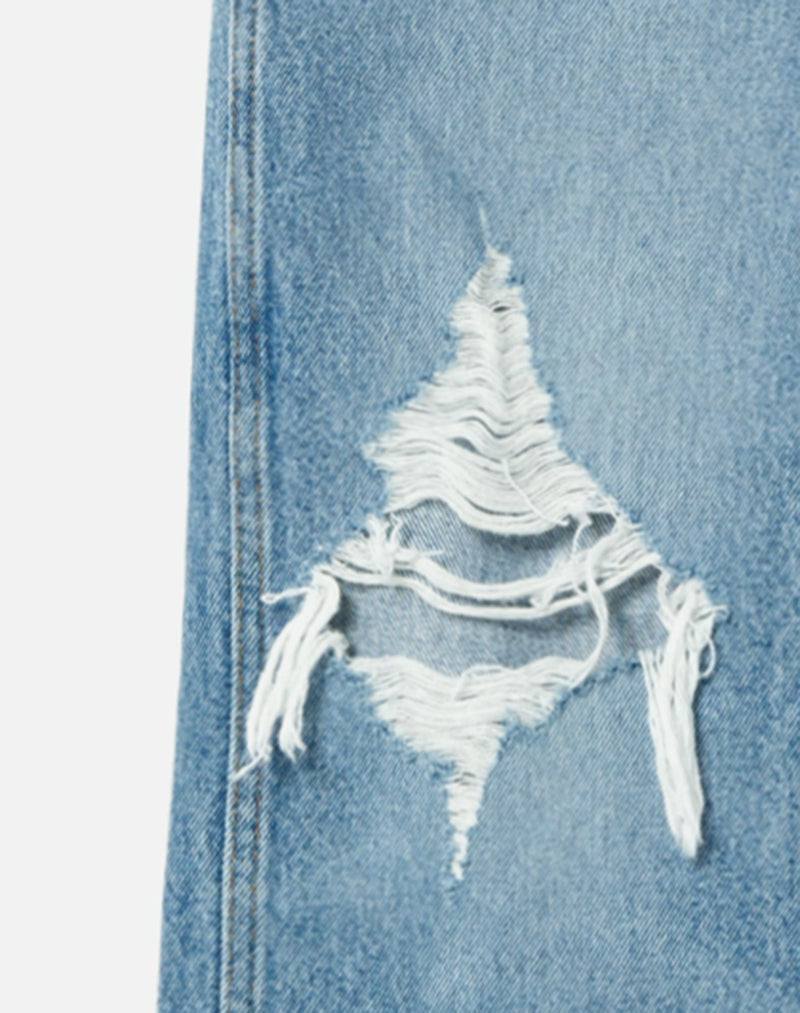 Jean 90S High Rise Loose - Destroyed Medium Blu