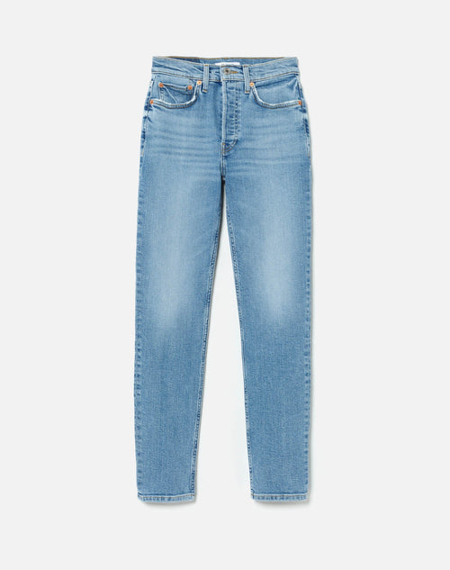 Jean 90S High Rise Ankle Crop - Light Stone