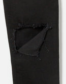Jean 90S High Rise Ankle Crop - Jet Black With Rips