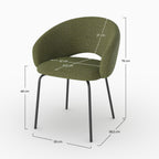 Milly - Chaise En Tissu Vert Chiné Et Pieds Noirs