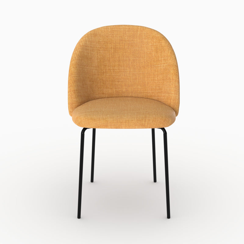 Lot de 2 chaises Karl en tissu texturé jaune moutarde