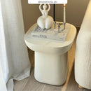 Table d'appoint Samui blanche en fibre d'argile effet béton