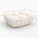 Pouf Teddy en tissu bouclé blanc