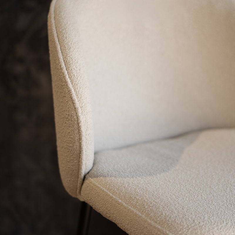 Lot de 2 chaises pour îlot central 66,3 cm en tissu bouclé beige