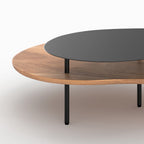 Moji - Lot De 2 Tables Gigognes En Bois Et Metal Noir