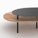 Tables gigognes Moji en bois et metal noir (lot de 2)