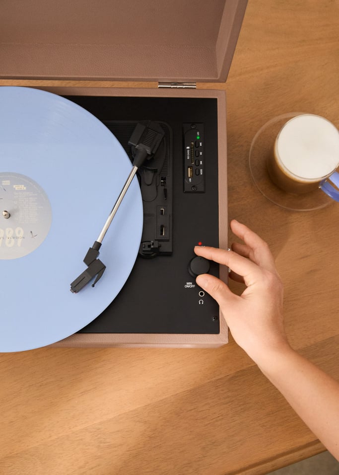Record Player Retro - Platine Rétro Bluetooth/USB/SD/MicroSD/Mp3 - Moka