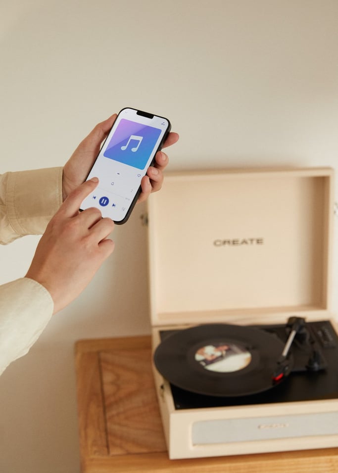 Record Player Retro - Platine Rétro Bluetooth/USB/SD/MicroSD/Mp3 - Sable