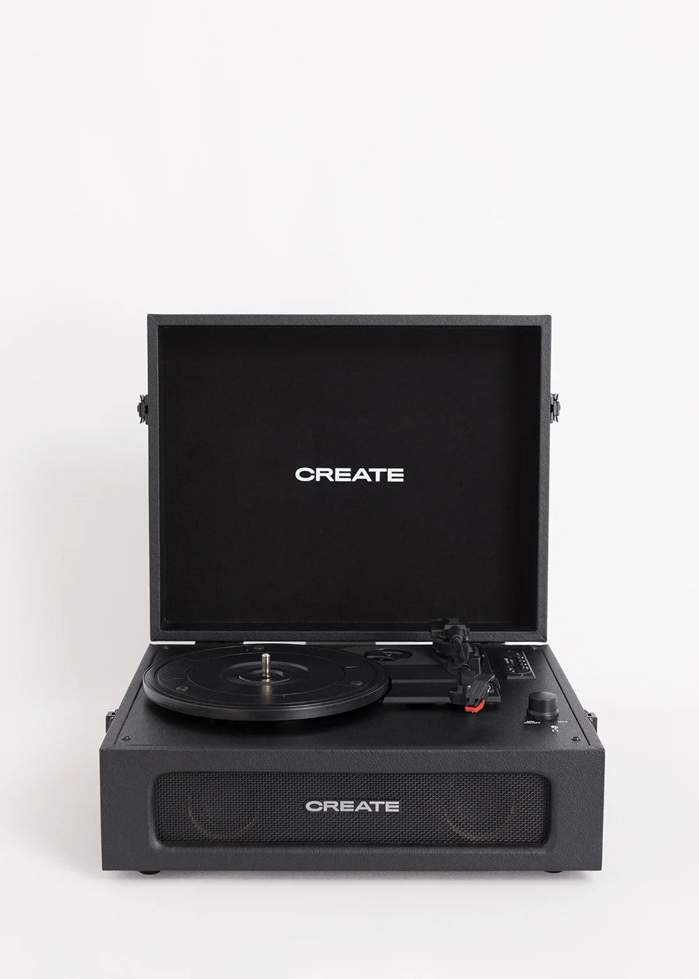Record Player Compact - Retro Turntable with Bluetooth, USB, SD, MicroSD & MP3 Player/Recorder - Black