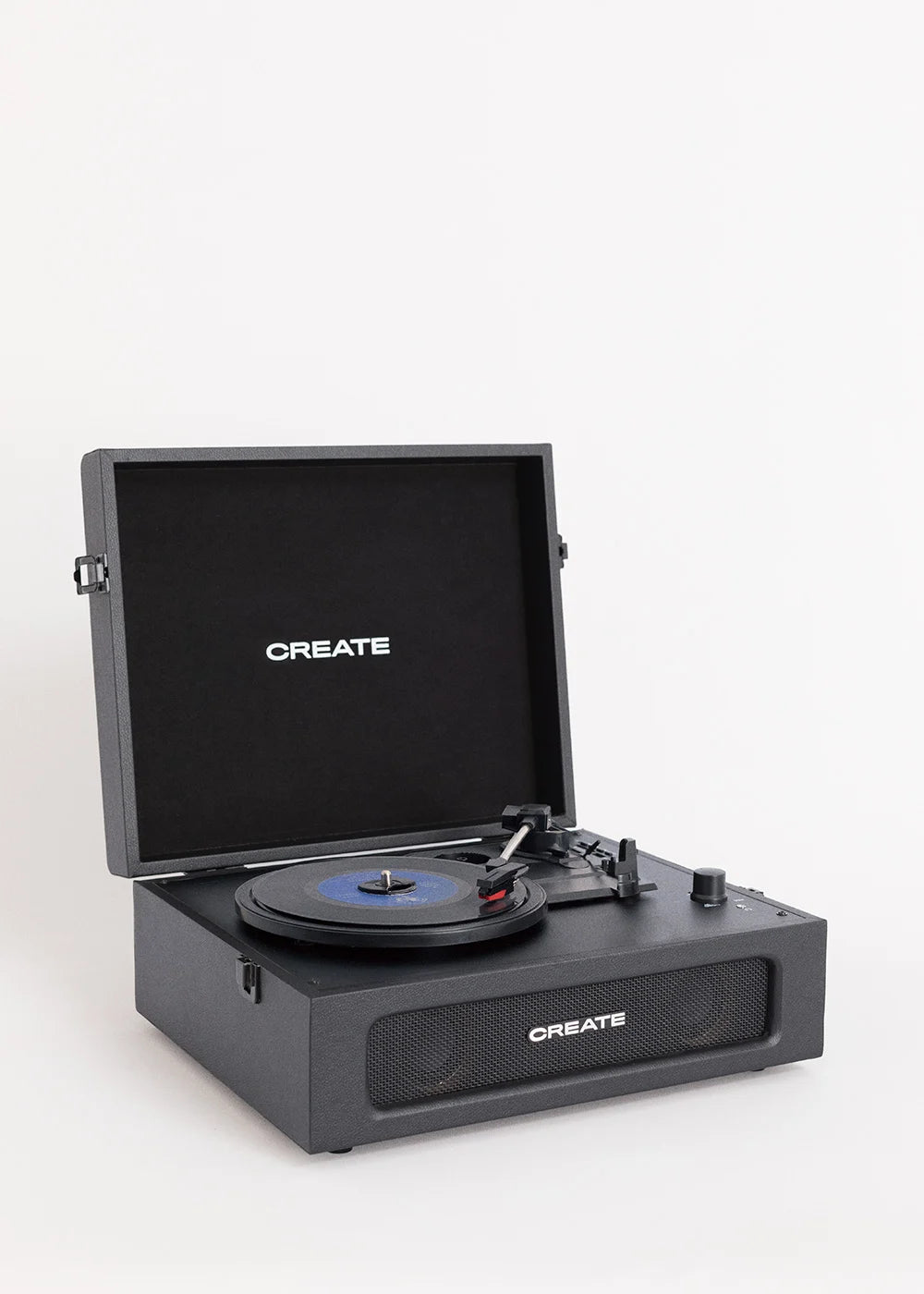 Record Player Compact - Retro Turntable with Bluetooth, USB, SD, MicroSD & MP3 Player/Recorder - Black