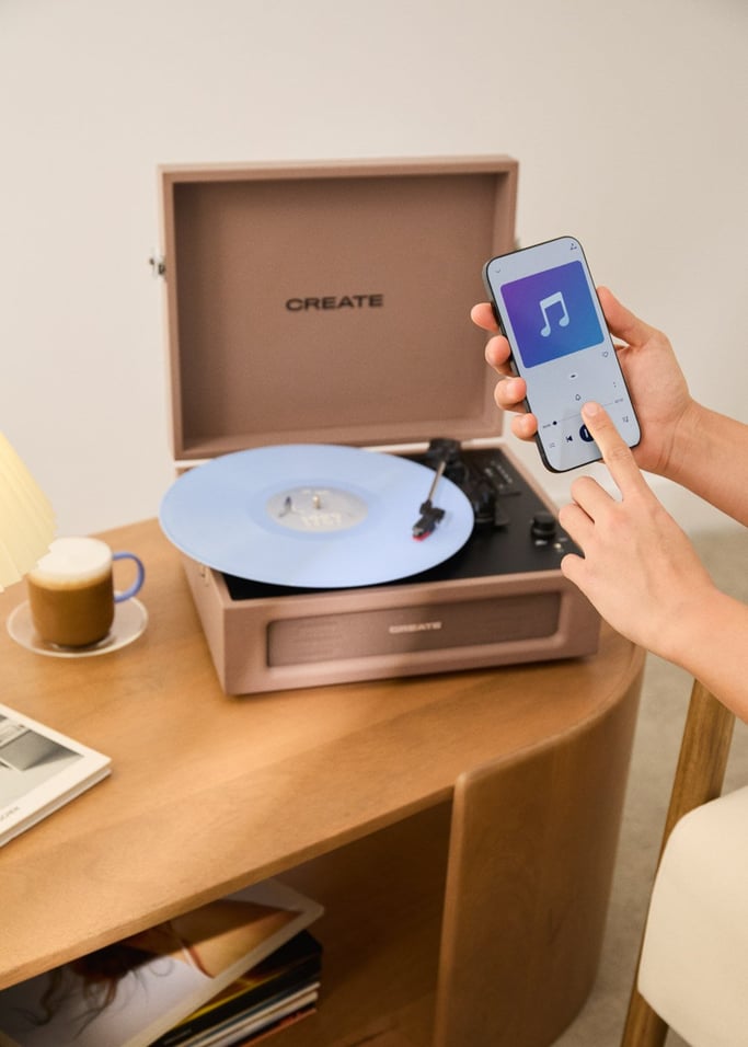 Record Player Retro - Platine Rétro Bluetooth/USB/SD/MicroSD/Mp3 - Moka