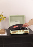 Record Player Pop - Tourne-Disque Portable Avec Bluetooth, Usb, Sd, Microsd Et Mp3 - Vert Pastel