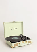 Record Player Pop - Tourne-Disque Portable Avec Bluetooth, Usb, Sd, Microsd Et Mp3 - Vert Pastel