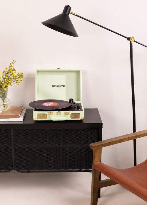 Record Player Pop - Tourne-Disque Portable Avec Bluetooth, Usb, Sd, Microsd Et Mp3 - Vert Pastel